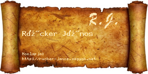 Rücker János névjegykártya